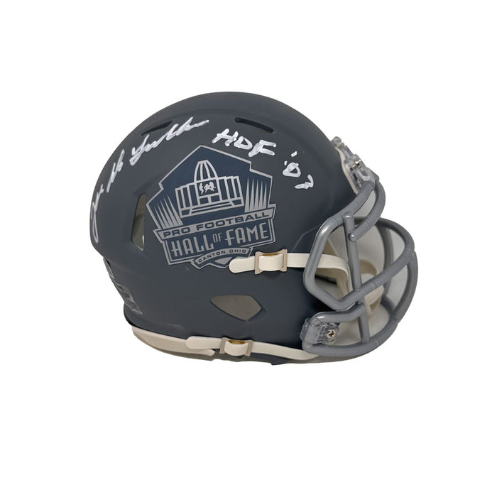 Joe DeLamielleure Signed Buffalo Bills Slate HOF Speed Mini Helmet with HOF 03