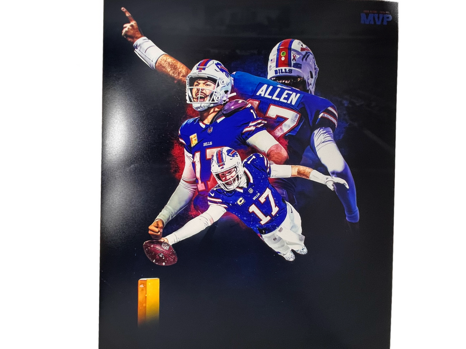 Josh Allen Unsigned Color MVP Collage Photo