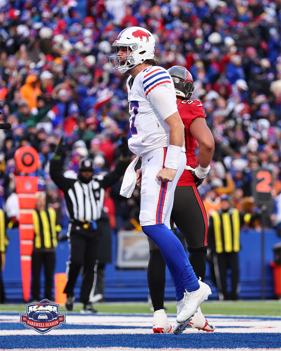 PRE-SALE: Josh Allen Signed Touchdown Celebration vs Tampa Bay Photo