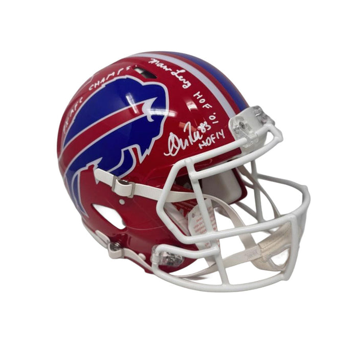 K-Gun Offense Signed Buffalo Bills Full Size Red Throwback Speed Authentic Helmet with "4X AFC Champ"