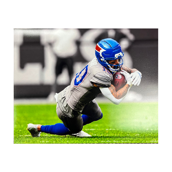 Khalil Shakir Unsigned Catch in Nickel City Jersey Spotlight Photo