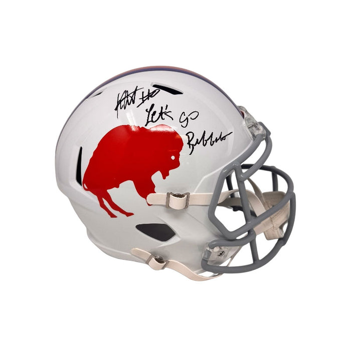 Keon Coleman Signed Buffalo Bills Full Size Standing Buffalo Speed Replica Helmet with Let's Go Buffalo