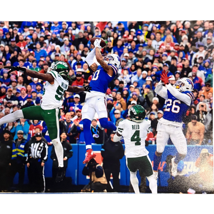 Keon Coleman Unsigned Catch vs. Jets 8x10 Photo