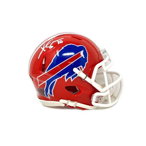 Khalil Shakir Signed Buffalo Bills Red Throwback Speed Mini Helmet Signed Mini Helmets TSE Buffalo 