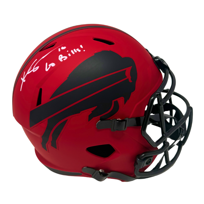 Khalil Shakir Signed Buffalo Bills Full Size RAVE Speed Replica Helmet with Go Bills!