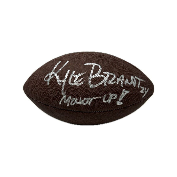 Kyle Brandt Signed Wilson Replica Football with "Mount Up" Signed Footballs TSE Buffalo 