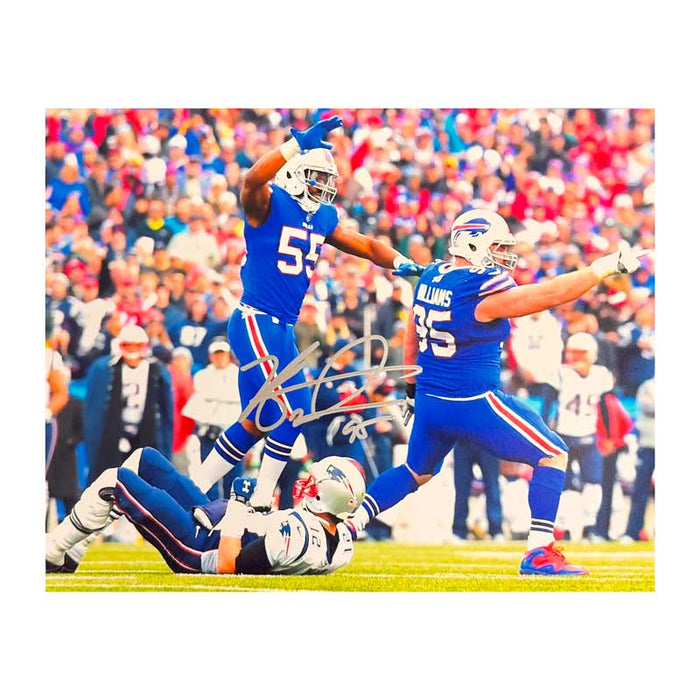 Kyle Williams Signed Sacking Tom Brady Celebration Photo