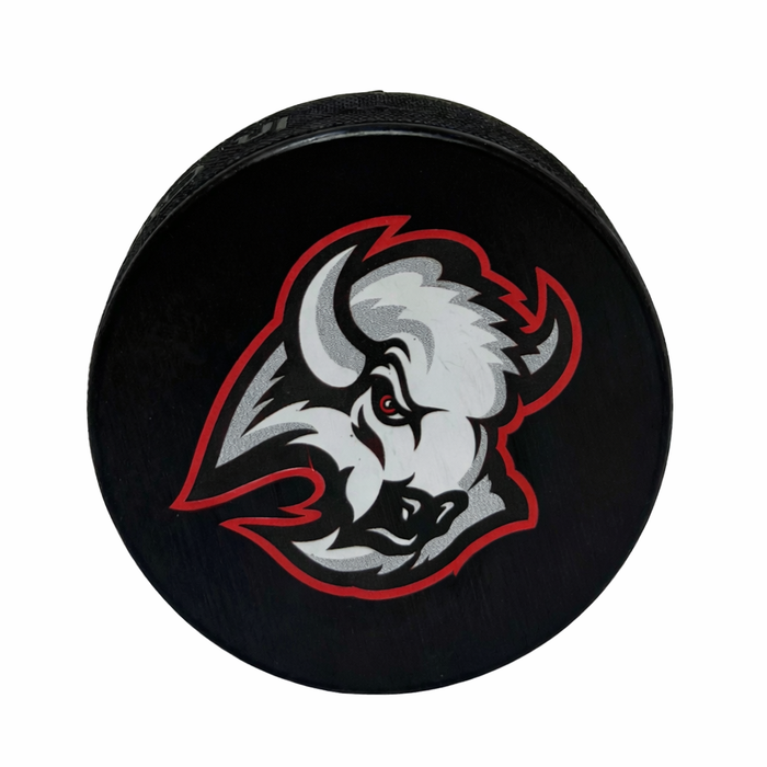 PRE-SALE: Pat LaFontaine Signed Buffalo Sabres Large Goathead Logo Puck