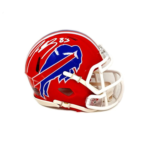 Lee Evans Signed Buffalo Bills Red Throwback Speed Mini Helmet Signed Mini Helmets TSE Buffalo 