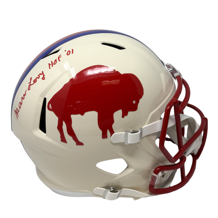 Marv Levy Signed Buffalo Bills Full Size Retro Speed Replica Helmet with HOF '01