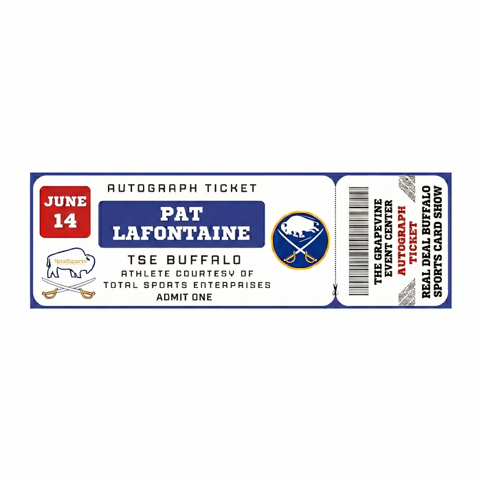 AUTOGRAPH TICKET: Get Your Flat (up to 16x20), Puck or Mini Helmet Signed in Person by Pat LaFontaine