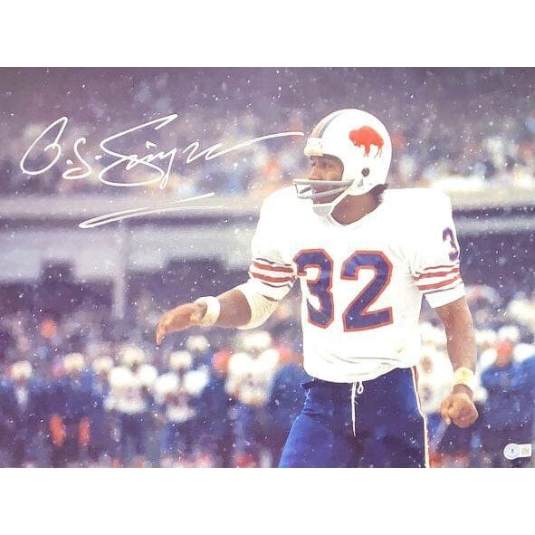 OJ Simpson Buffalo Bills Signed Photo in Snow - Glossy Signed Photos TSE Buffalo 