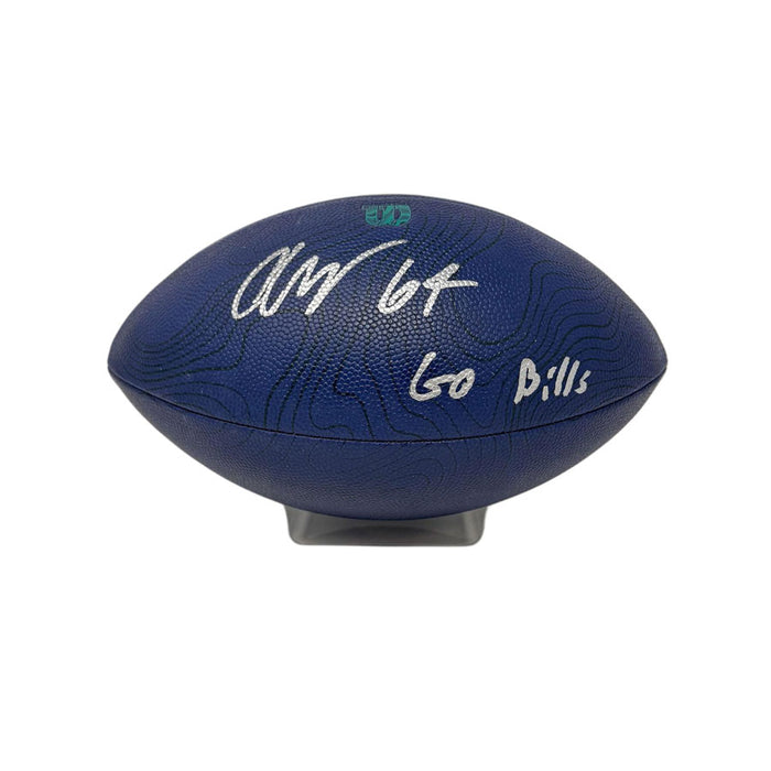 O'Cyrus Torrence Signed Blue Wilson Replica Football with "Go Bills"