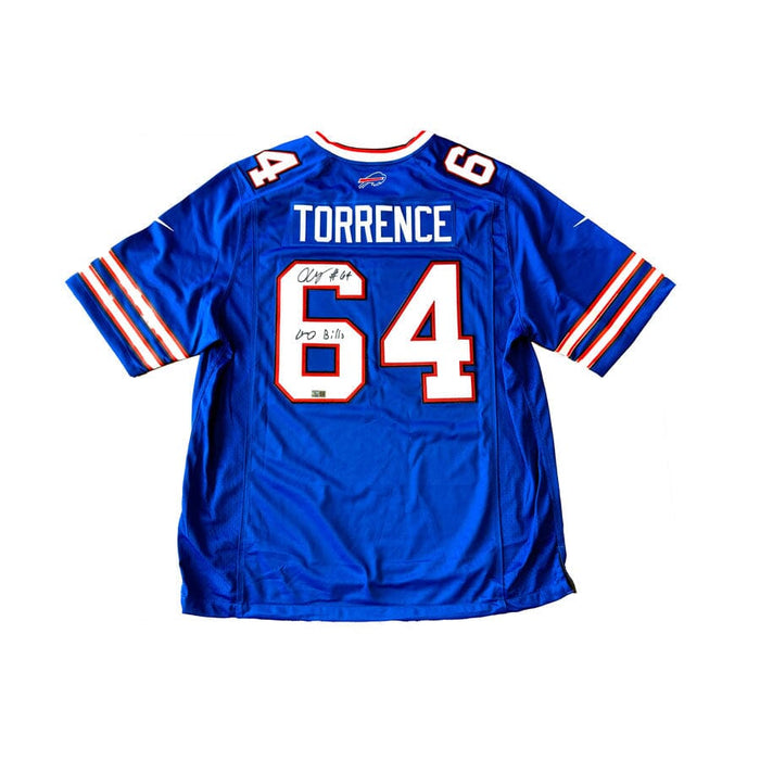 O'Cyrus Torrence Signed Buffalo Bills Blue Nike Authentic Stitched Jersey with Go Bills Signed Jerseys TSE Buffalo 