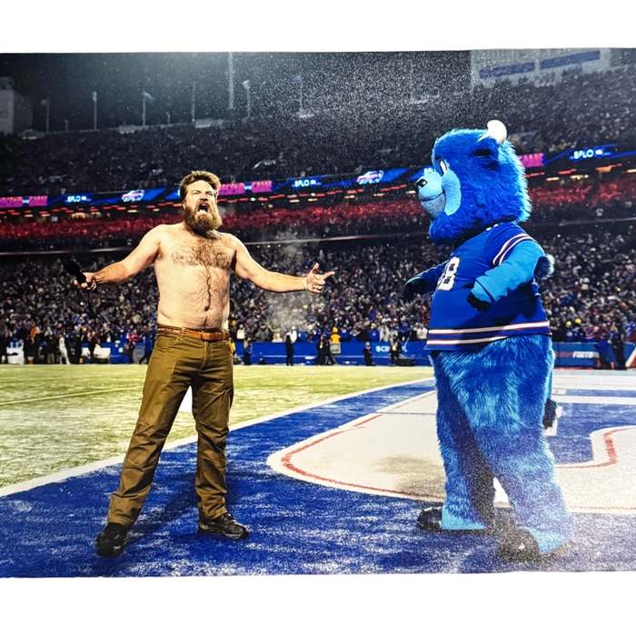 Ryan Fitzpatrick Unsigned Yelling with Billy Buffalo 8x10 Photo