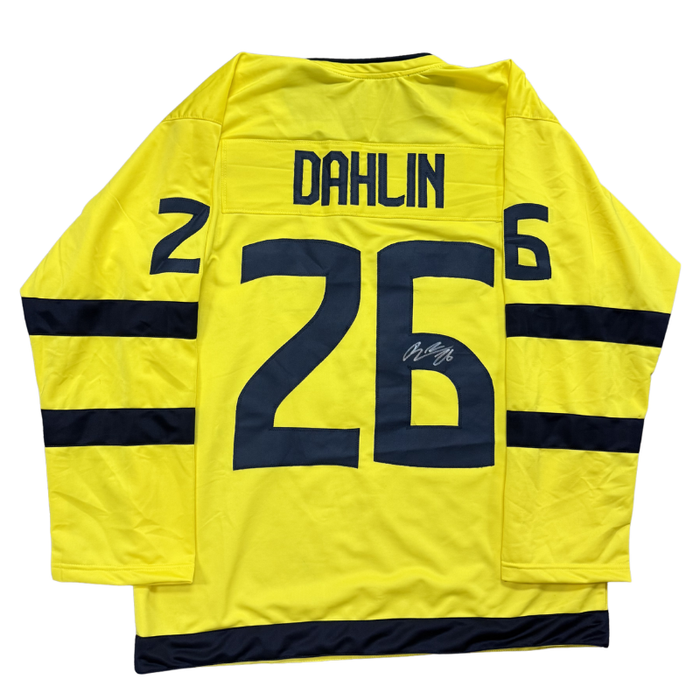 Rasmus Dahlin Signed Pro-Style Yellow Team Sweden Olympic Hockey Jersey