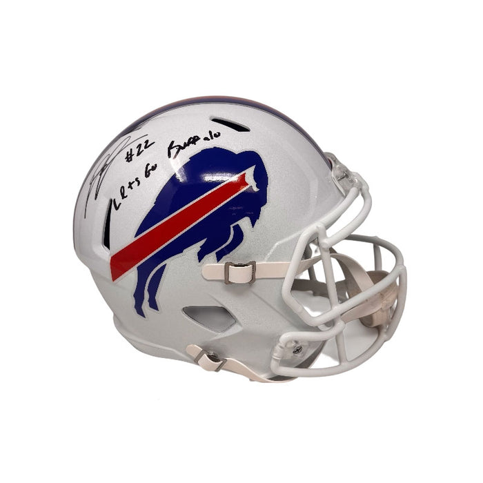 Ray Davis Signed Buffalo Bills Full Size 2021 Speed Replica Helmet with Let's Go Buffalo