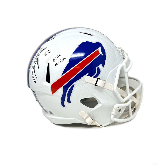 Ray Davis Signed Buffalo Bills Full Size 2021 Speed Replica Helmet with Bills Mafia Signed Full Size Helmets TSE Buffalo 