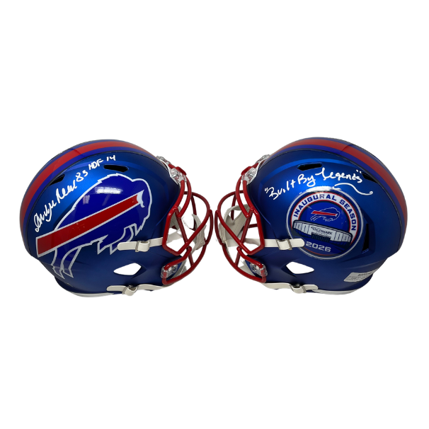 Andre Reed Signed TSE Exclusive Riddell Inaugural Buffalo Bills Full Size Blue Speed Replica Helmet with "HOF 14" & "Built by Legends"