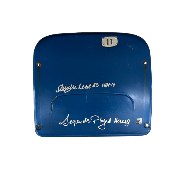 Andre Reed Autographed Authentic Highmark Stadium Blue Seatback with "Legends Played Here"