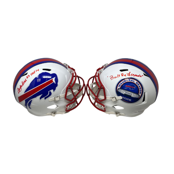 Andre Reed Signed TSE Exclusive Riddell Inaugural Buffalo Bills Full Size White Speed Replica Helmet with "HOF 14" & "Built by Legends"