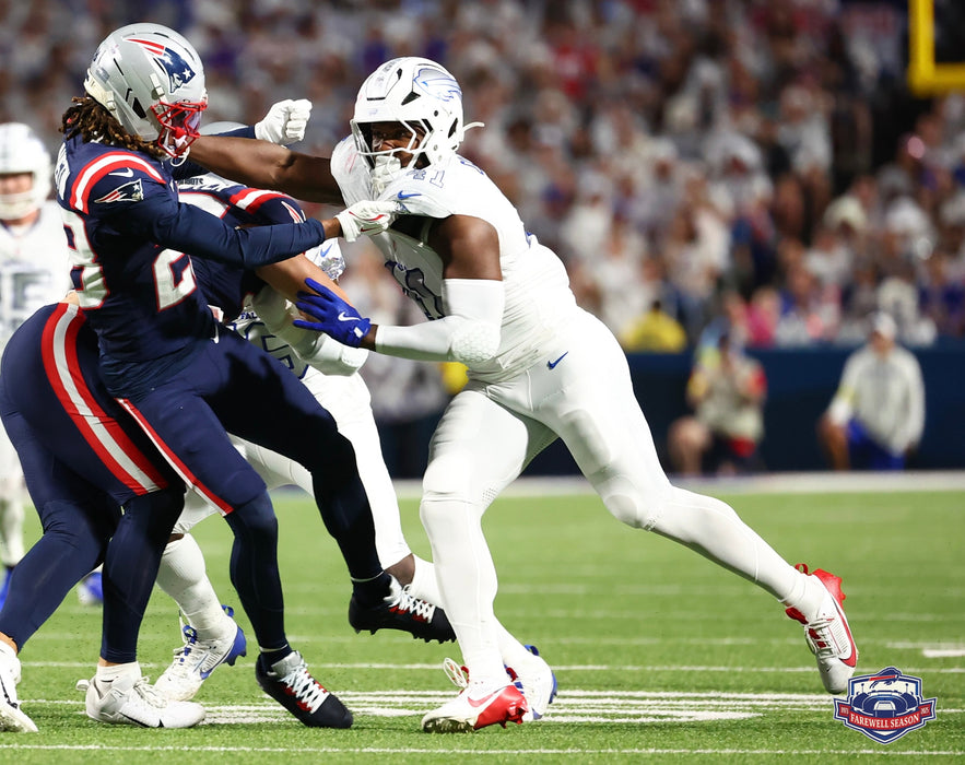 PRE-SALE: Reggie Gilliam Signed Blocking vs Patriots Photo