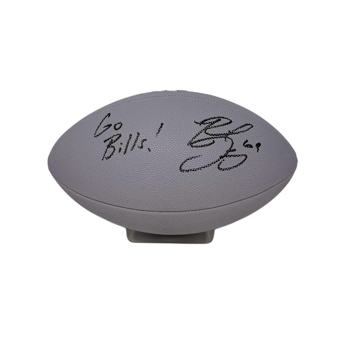 Reid Ferguson Signed Grey Wilson Replica Football with "Go Bills"