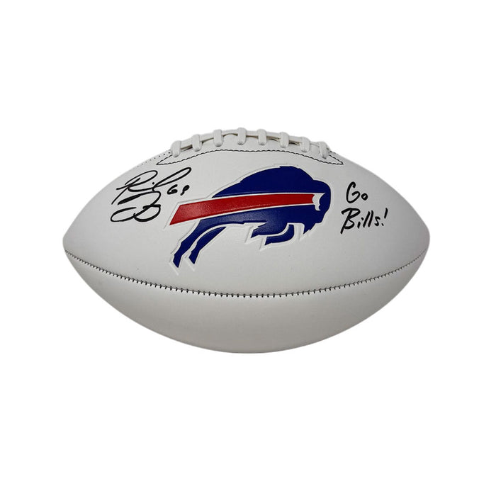 Reid Ferguson Signed Buffalo Bills White Logo Football with "Go Bills"