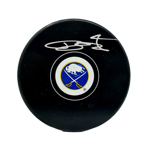 Bowen Byram Signed Buffalo Sabres Autograph Logo Puck Signed Hockey Pucks TSE Buffalo 