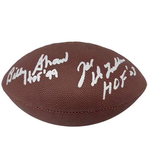 Billy Shaw and Joe Delamielleure Signed Wilson Replica Football with HOF 99 and HOF 03 Signed Footballs TSE Buffalo 