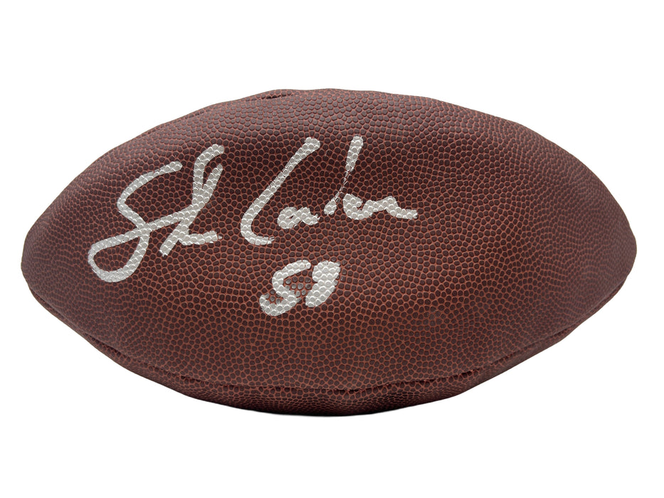 SMUDGED/PARTIALLY DEFLATED:Shane Conlan Signed Wilson Replica Football (Smudged/Partially Deflated) CLEARANCE TSE Buffalo 