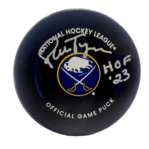 Pierre Turgeon Signed Buffalo Sabres Official Game Model Puck Signed Hockey Pucks TSE Buffalo 