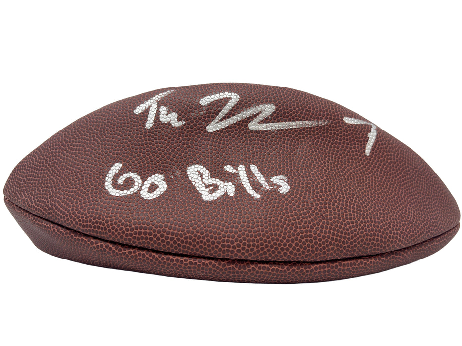 SMUDGE/DEFLATED: Taron Johnson Signed Wilson Replica Football with "Go Bills" (Smudge/Deflated) CLEARANCE TSE Buffalo 