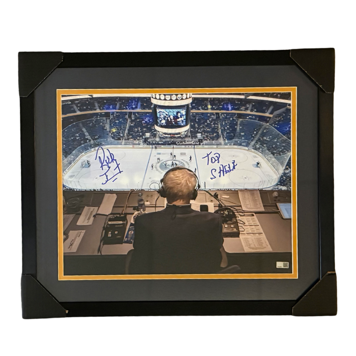 Rick Jeanneret Signed Broadcasting from Booth 16x20 Photo with "Top Shelf" Professionally Framed