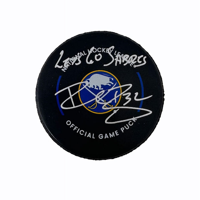 Rob Ray Signed Buffalo Sabres Game Model Puck with Let's Go Sabres