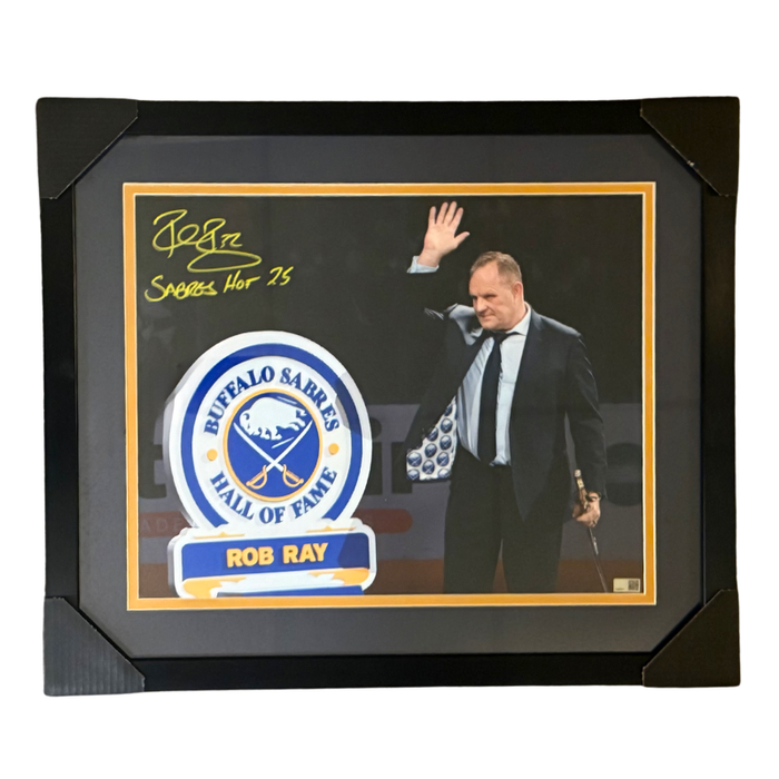 Rob Ray Signed Sabres Hall of Fame Induction 16x20 Photo with "Sabres HOF 25" Professionally Framed