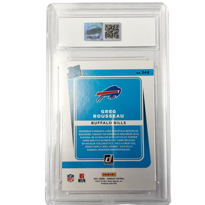 TSE Slabbed: Greg Rousseau Signed 2021 Donruss Rated Rookie Press Proof Red Player Card Signed Cards TSE Buffalo 