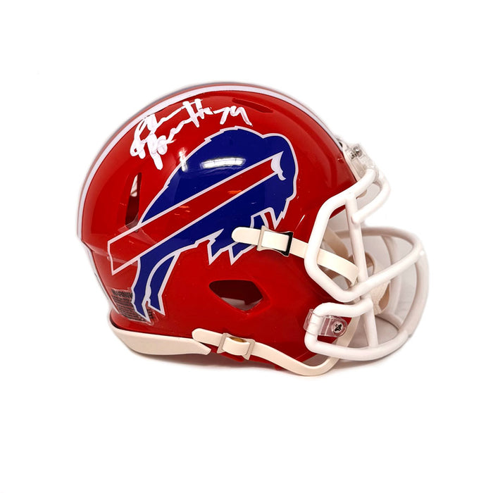 Ruben Brown Signed Buffalo Bills Red Throwback Speed Mini Helmet