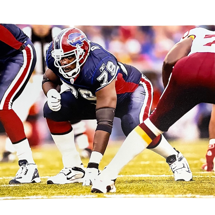 Ruben Brown Unsigned Ready in Blue 8x10 Photo