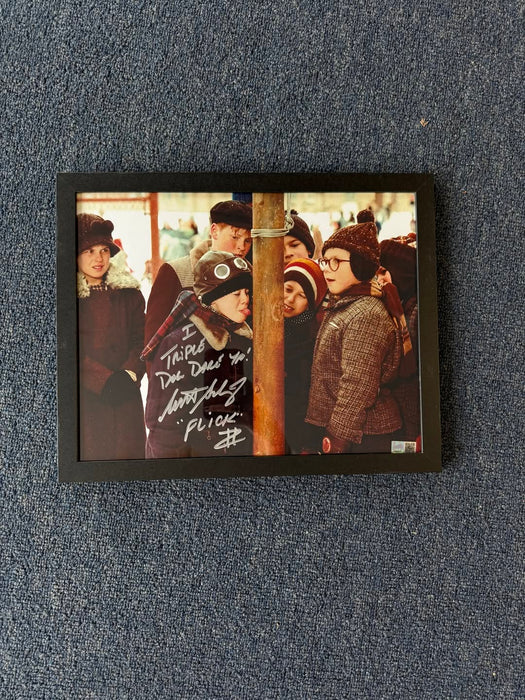 Facebook Auction: Scott Schwartz Signed Group Photo with "Flick" and "I Triple Dog Dare You!" 11x14 (Standard Frame)