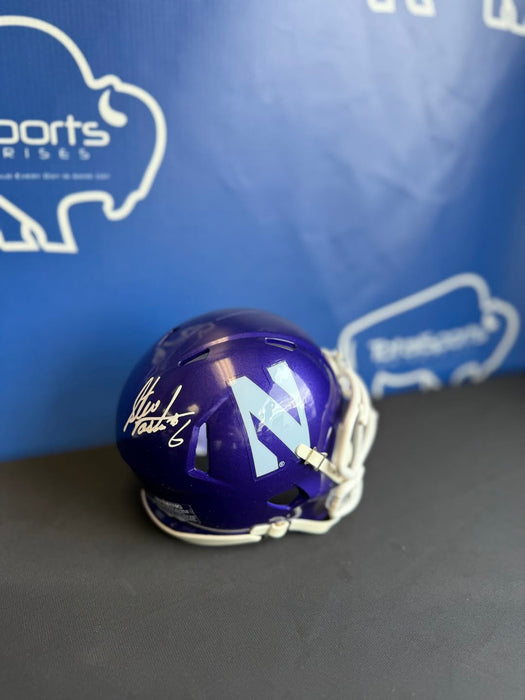 Facebook Auction: Steve Tasker Signed Northwestern Speed Mini Helmet