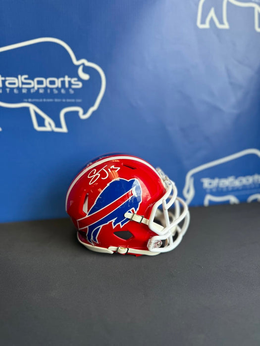 Facebook Auction: Stevie Johnson Signed Buffalo Bills Red Throwback Speed Mini Helmet