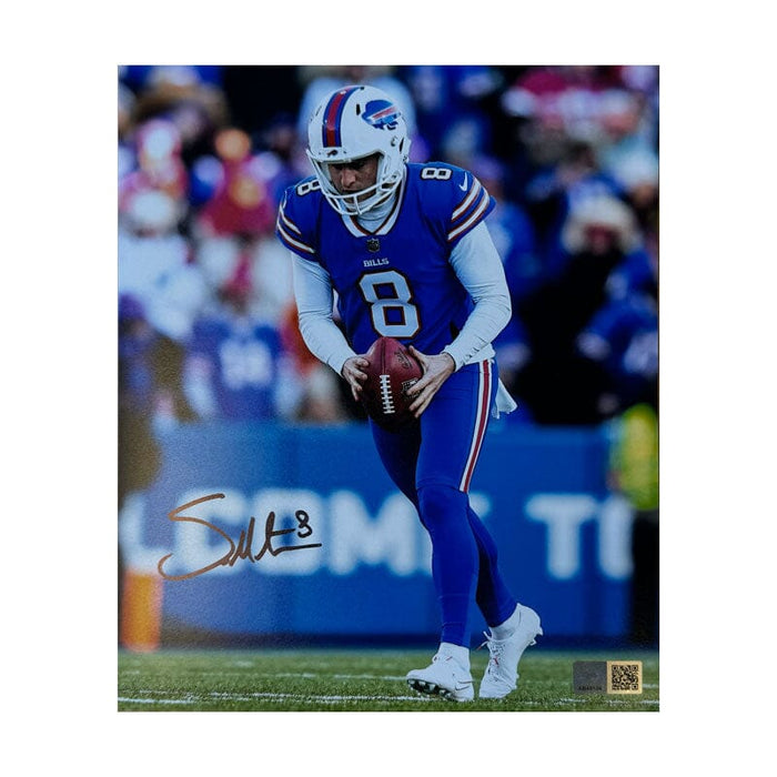 Sam Martin Signed Ready to Punt Football in Blue Photo Signed Photos TSE Buffalo 