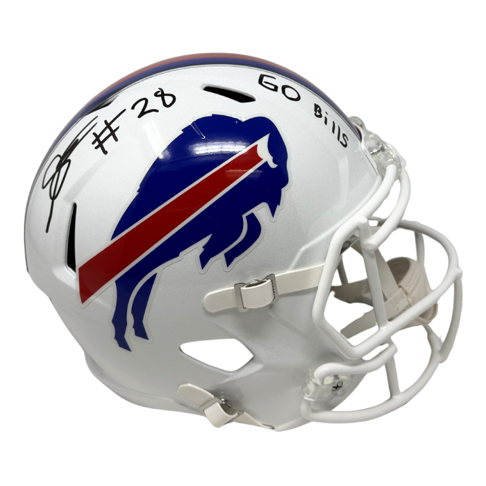 Sam Franklin Jr Signed Buffalo Bills Full Size 2021 Speed Replica Helmet with Go Bills