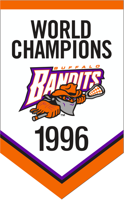 PRE-SALE: John Tavares Signed Buffalo Bandits Custom Mini 1996 World Champions Banner