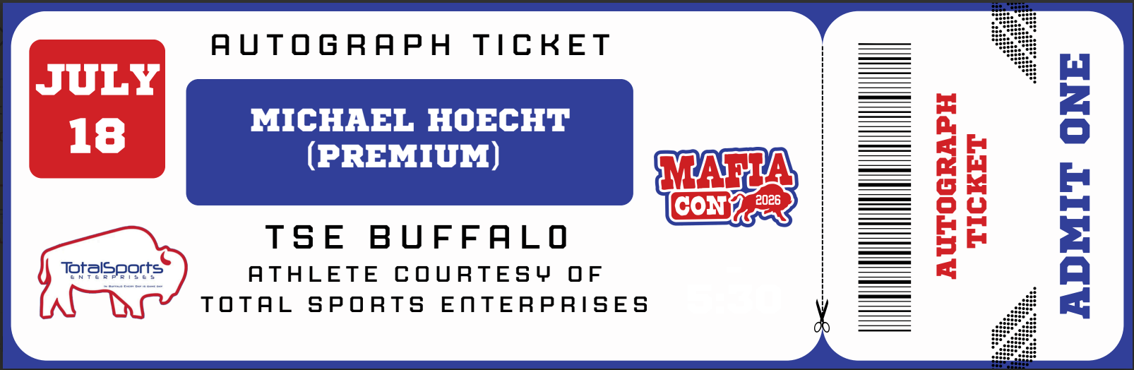 AUTOGRAPH TICKET: Get Your Premium Item Signed in Person by Michael Hoecht