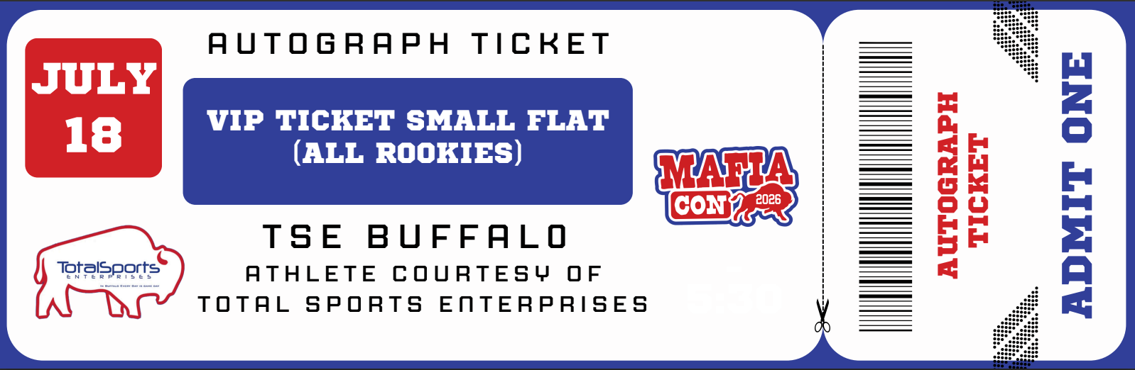 ROOKIE VIP TICKET: Get Your Flat (up to 16x20) or Mini Helmet Signed by (Parker, Igbinosun, Elarms-Orr, and Kilgor)