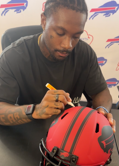 Christian Benford Signed Buffalo Bills Full Size RAVE Speed Replica Helmet