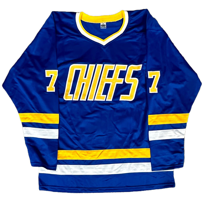 Slap Shot Multi Signed Blue Chiefs Jersey Signed Hockey Jersey TSE Buffalo 