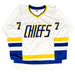 Slap Shot Multi Signed White Chiefs Jersey Signed Hockey Jersey TSE Buffalo 